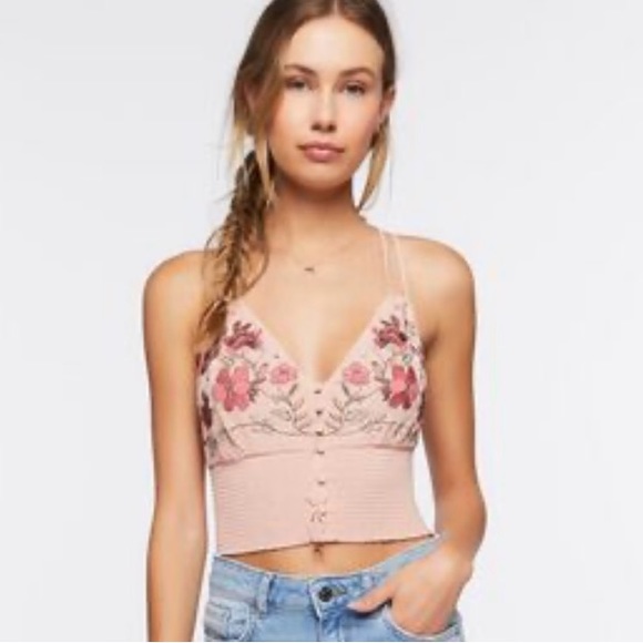 NWT Forever 21 Size Small cropped embroidered top. Spring/ Summer/ Festivals !! - Picture 1 of 6